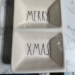 Rae Dunn Cream and Black Holiday Tray